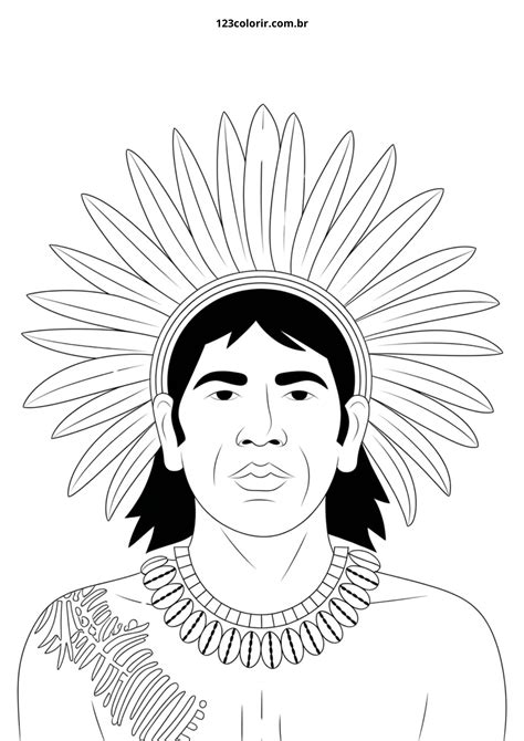 35 Desenhos De Índio Para Colorir