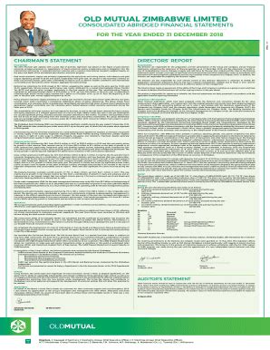 Fillable Online Consolidated Abridged Audited Financial Statements Fax