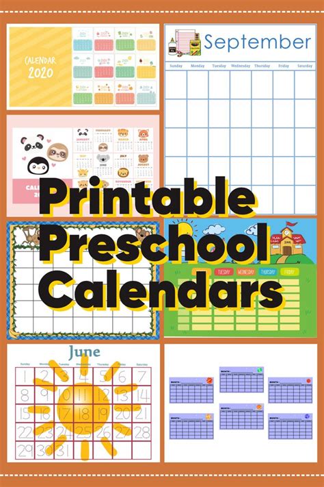 Free Kindergarten Calendar Printables