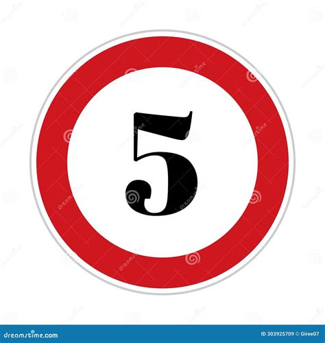 5 Kmph or Mph Speed Limit Sign Icon. Road Side Speed Indicator Safety ...