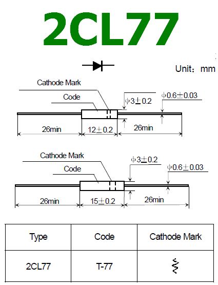 2CL77 Datasheet - 20Kv High Voltage Diode, Rectifier ( PDF )