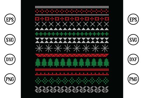 Ugly Christmas Sweater Pattern Vector Graphic By BDB Graphics