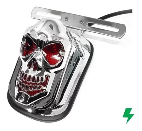 Calavera Stop Freno Skull Motos Tipo Chopper Universal Meses Sin