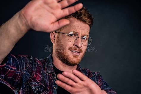 Take This Ugly Thing Away From Me Displeased Intense Redhead Mature Guy In Glasses And