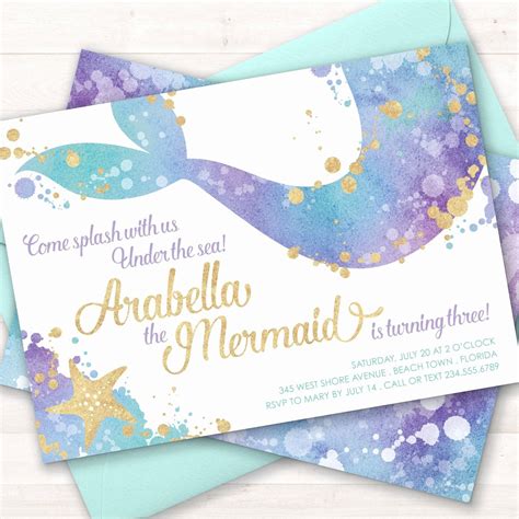 Free Printable Mermaid Invitations - Printable Word Searches