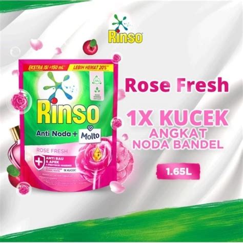 Jual Rinso Molto Rose Fresh Detergent Cair Ml Shopee Indonesia