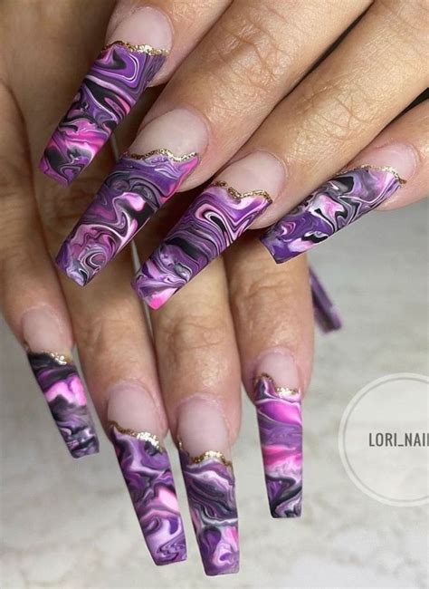 Pin by Tina Borges on εɱ૮ℓαωƶ 2 Purple nail art Skull nails Purple