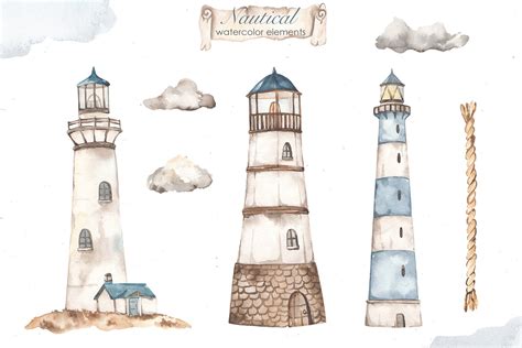 Nautical watercolor collection :: Behance