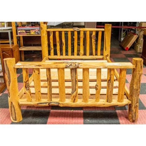 Queen Size Genuine Log Bed