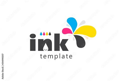 Ink Logo Colored Drops Splash Stock Vector Adobe Stock