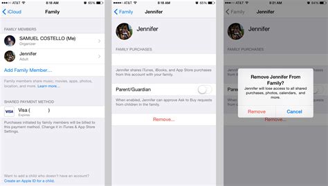 how to delete a family member on iphone