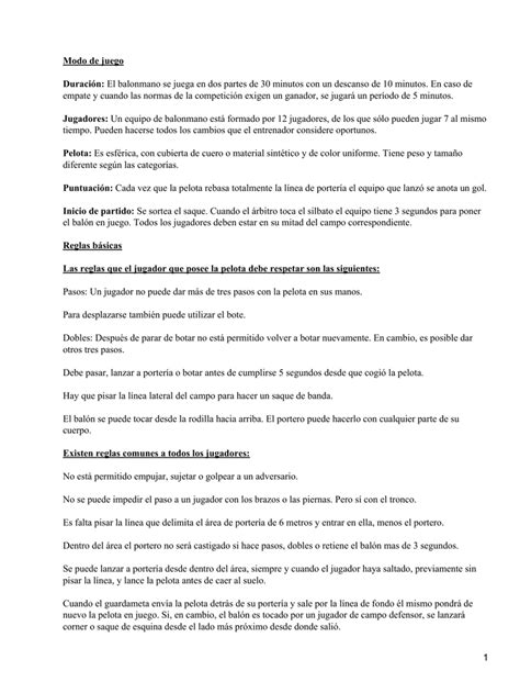 Yo Seminario Hay Una Tendencia Las 10 Reglas Basicas Del Balonmano