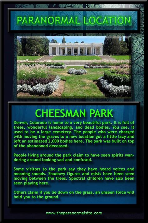 Cheesman Park Denver Colorado Beautiful Park Haunted Places Denver