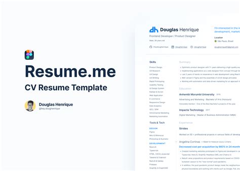 Resume Cv Template Figma