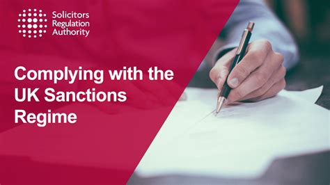 Sra Complying With The Uk Sanctions Regime Solicitors Regulation