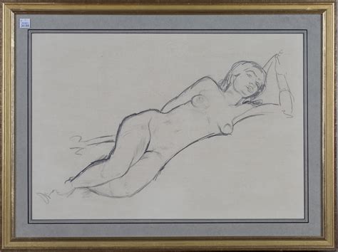 Edward Wolfe Reclining Nude 20th Century Pencil Artist S Name And