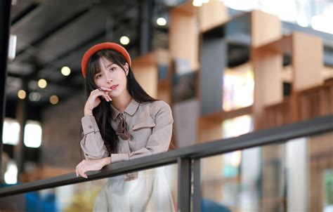 Wallpaper look girl brunette Asian bokeh for mobile and desktop section девушки resolution