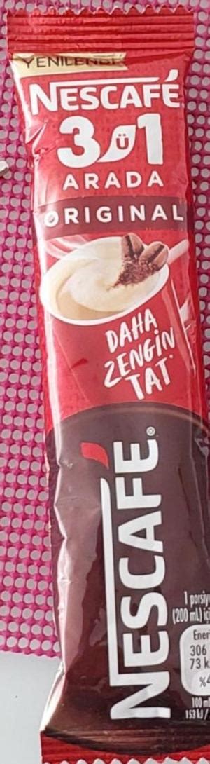 кофе растворимый Nescafe 3 в 1 Arada Original Nescafé - калорийность ...
