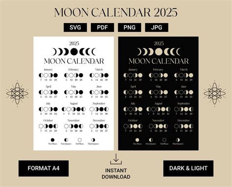 Moon Phase Calendar 2025 Subscription Free - Darya Emelyne