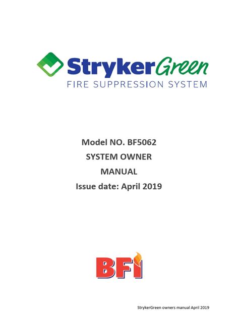Stryker Fire Suppression System Manual