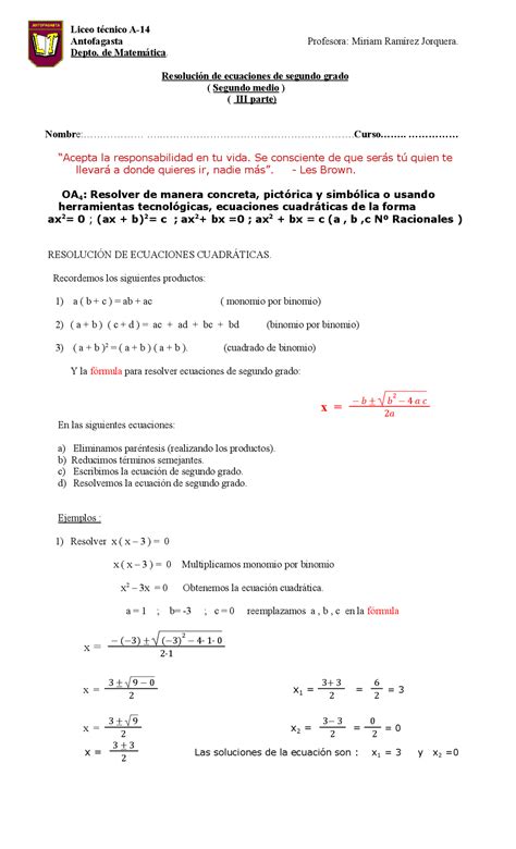 Formula Ecuacion Segundo Grado 9
