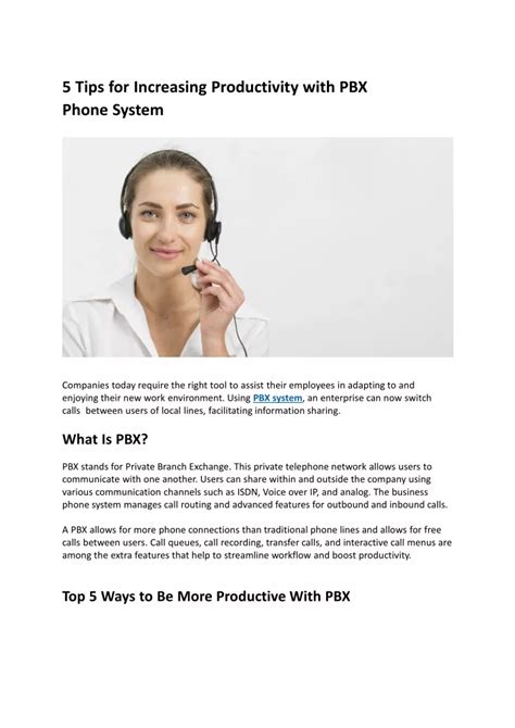 PPT 5 Tips For Increasing Productivity With PBX Phone System