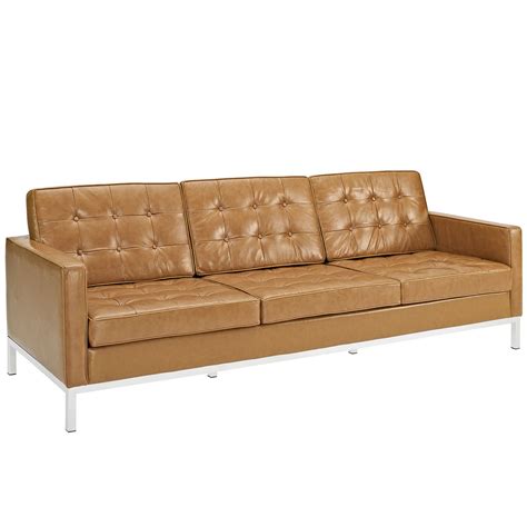 Florence Style Leather Loft Sofa Zin Home