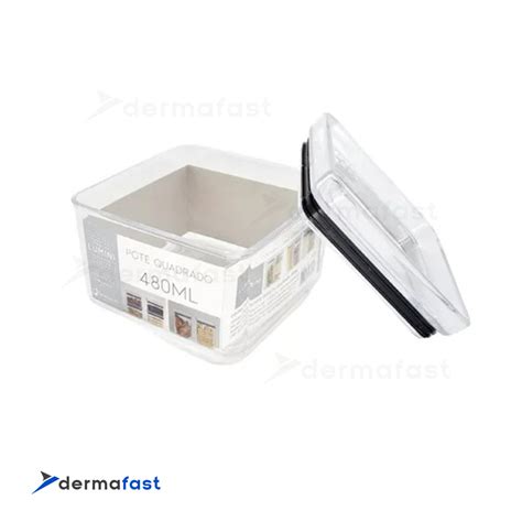 Pote Hermetico Empilh Vel Quadrado Ml Lumini Paramount Plasticos