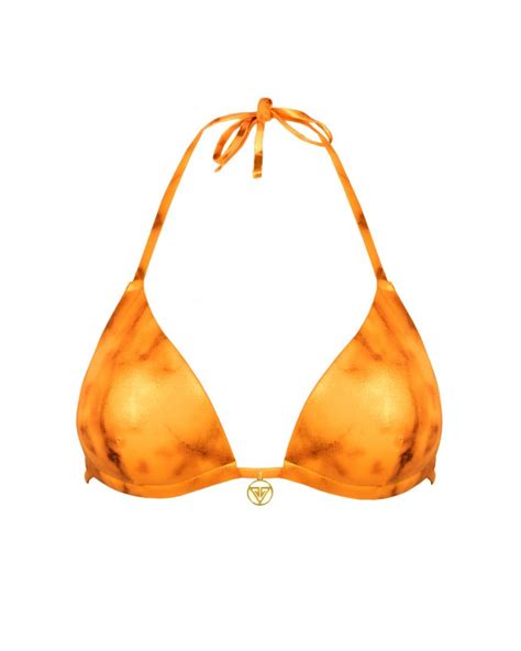 Orange Push Up Triangle Bikini Top For The Beach L Vivien Vance