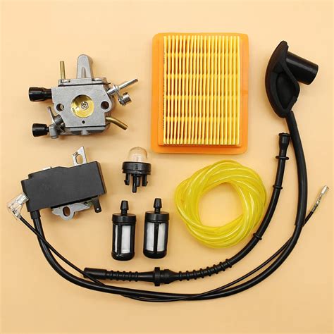 Carburetor Ignition Coil Primer Bulb Air Filter Fuel Hose Tune Up Kit