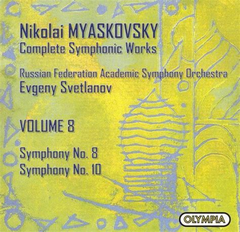 Myaskovsky Symphony Nos 8 10 Evgeny Svetlanov CD Album