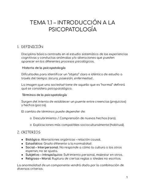 Temario Completo Psicopatologia Pdf