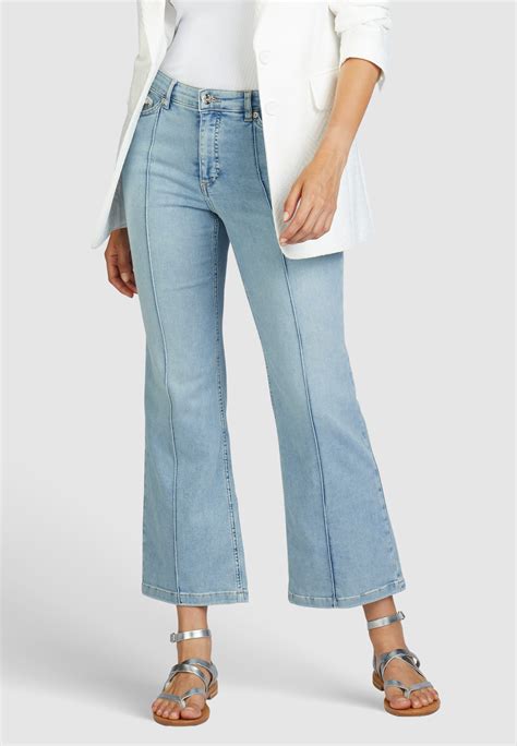 Cropped Flared Jeans Aus Leichtem Blue Denim Mit Lyocellanteil Hosen