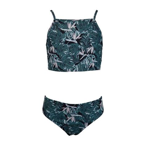 Bikini till barn med lövmönster