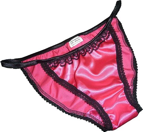 Shiny Satin String Bikini Mini Tanga Panties HOT Fuchsia Pink With