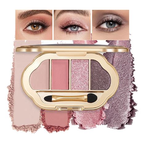 Amazon Eyeshadow Palette 4 Colors Rose Nude Pink Brown Matte
