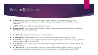 Culture definition, Meaning and Elements | PPTX | Religion & Spirituality
