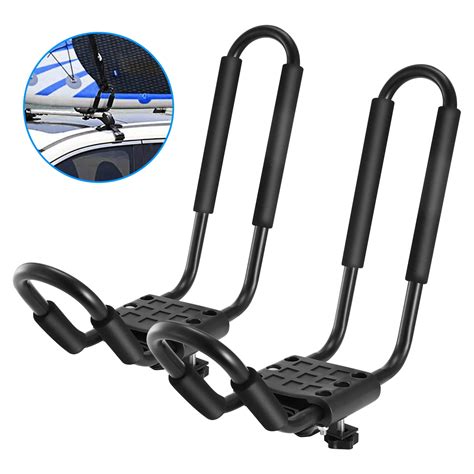 2pcs Kayak Rack J Bar Car Roof Rack For Canoe Carrier Sup Paddle Surfboard Mount On Car Suv And