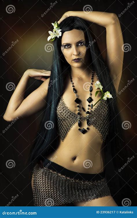 Femme sexy de brunette image stock Image du élégance