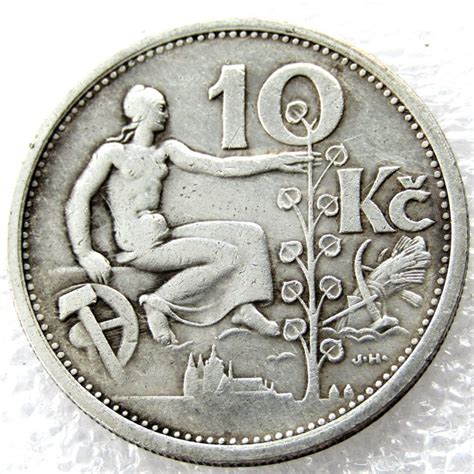 MONETA CECOSLOVACCHIA REPUBLIKA CESKOSLOVENSKA 10 KORUN 1931 ARGENTO ...