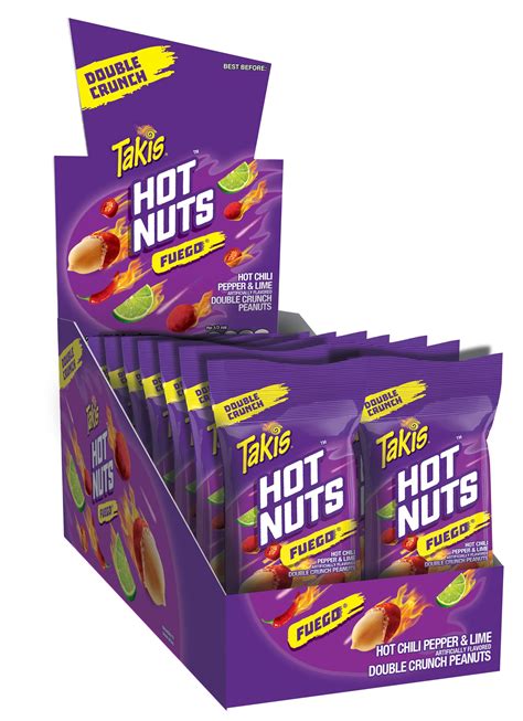 Barcel Takis Hot Nuts Double Crunch Spicy Peanuts Hot Chili Pepper And