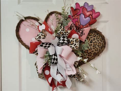 Double Valentine Heart Grapevine Wreath With An Envelope Of Etsy
