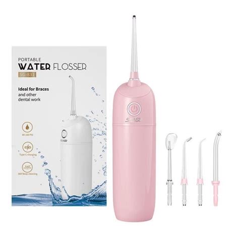 Rose Irrigateur Buccal Portable Chargeur USB Rechargeable Jet