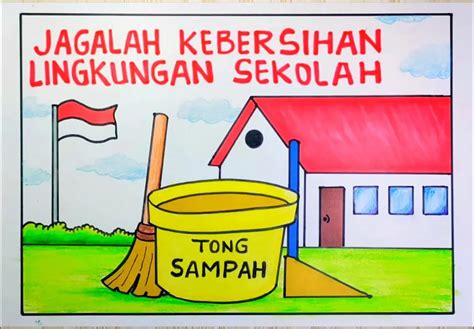 contoh poster kebersihan  mudah ditiru anak tk sd smp