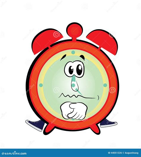 Sad alarm clock cartoon stock illustration. Image of morning - 44051226