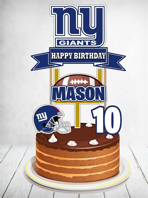 New York Giants New York Giants Cake Topper New York Giants Etsy