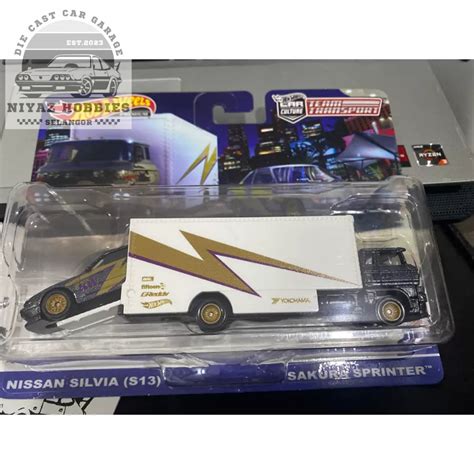 Hot Wheels Premium Team Transport 52 Nissan Silvia S13 Sakura Sprinter Shopee Malaysia