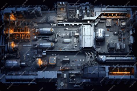 Premium AI Image | Nuclear battery schematic blueprint with tools around