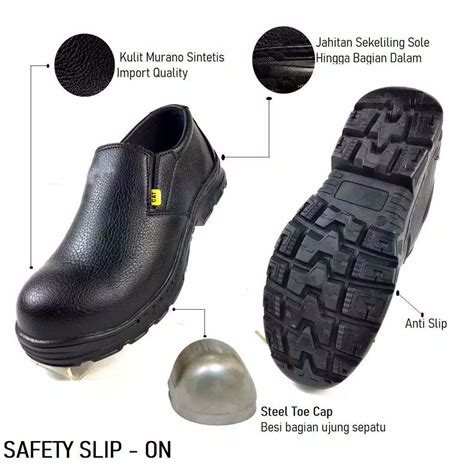 Jual Sepatu Safety Slip On King Skn Ujung Besi Anti Slip Tidak Licin