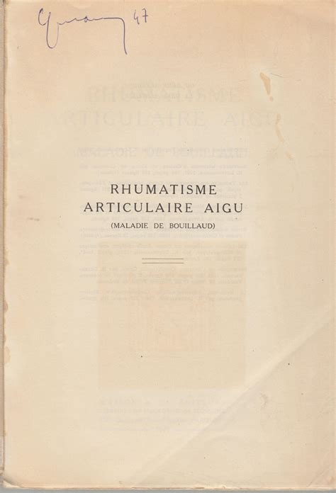 Rhumatisme Articulaire Aigu